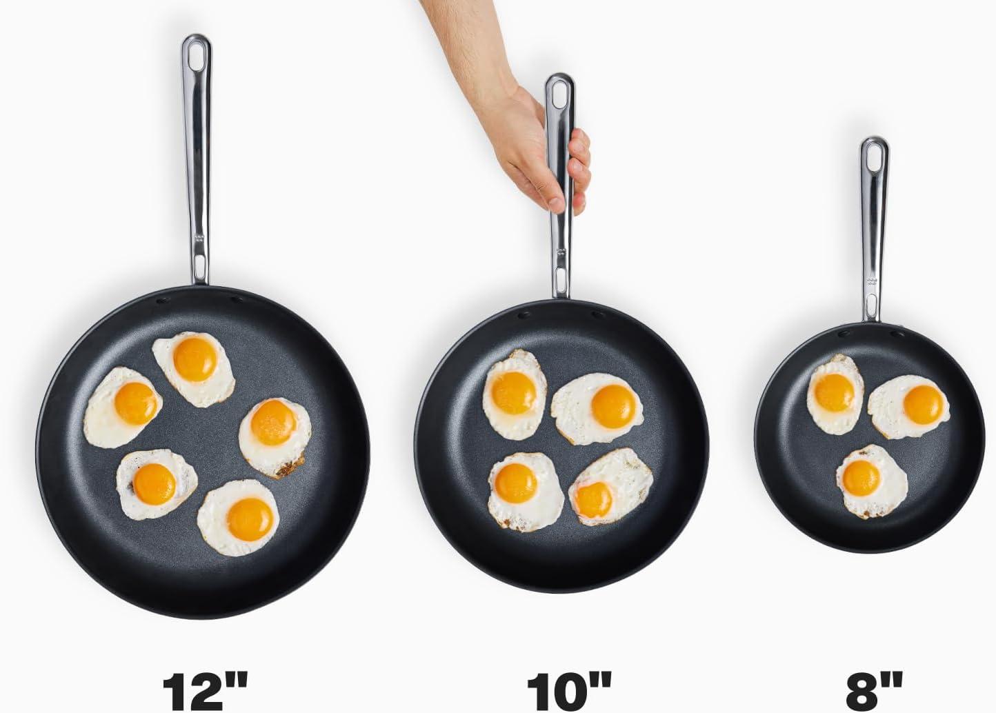 imageMisen Nonstick Frying Pan Premium Skillet with PFOAFree Coating Ideal for Omelettes Eggs and Induction Cooking Durable Aluminum Core WarpResistant Design and OvenSafe to 450F 10quot