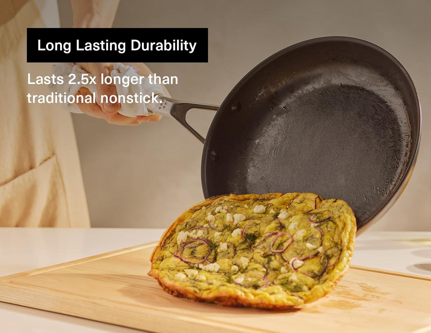 imageMisen Nonstick Frying Pan Premium Skillet with PFOAFree Coating Ideal for Omelettes Eggs and Induction Cooking Durable Aluminum Core WarpResistant Design and OvenSafe to 450F 10quot