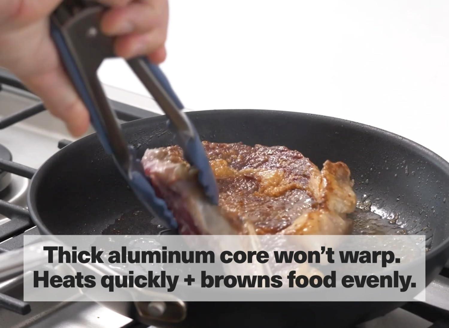 imageMisen Nonstick Frying Pan Premium Skillet with PFOAFree Coating Ideal for Omelettes Eggs and Induction Cooking Durable Aluminum Core WarpResistant Design and OvenSafe to 450F 10quot