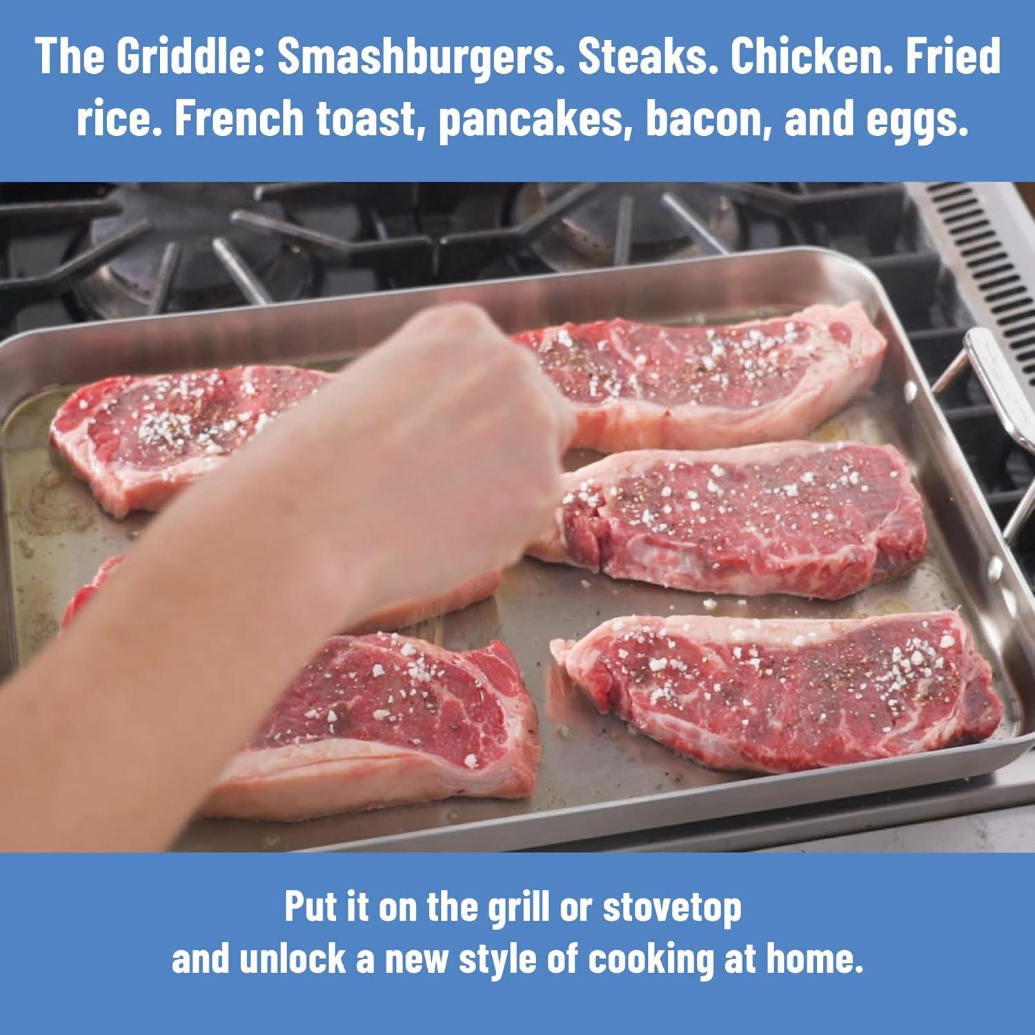 imageMisen Stainless Steel Roasting Pan with Handles Versatile 5Ply Design Easy Grip Handles MultiFunctional Cooking Ideal for Baking Searing ampamp Roasting Superior Heat Conduction Premium 18quot13 inch