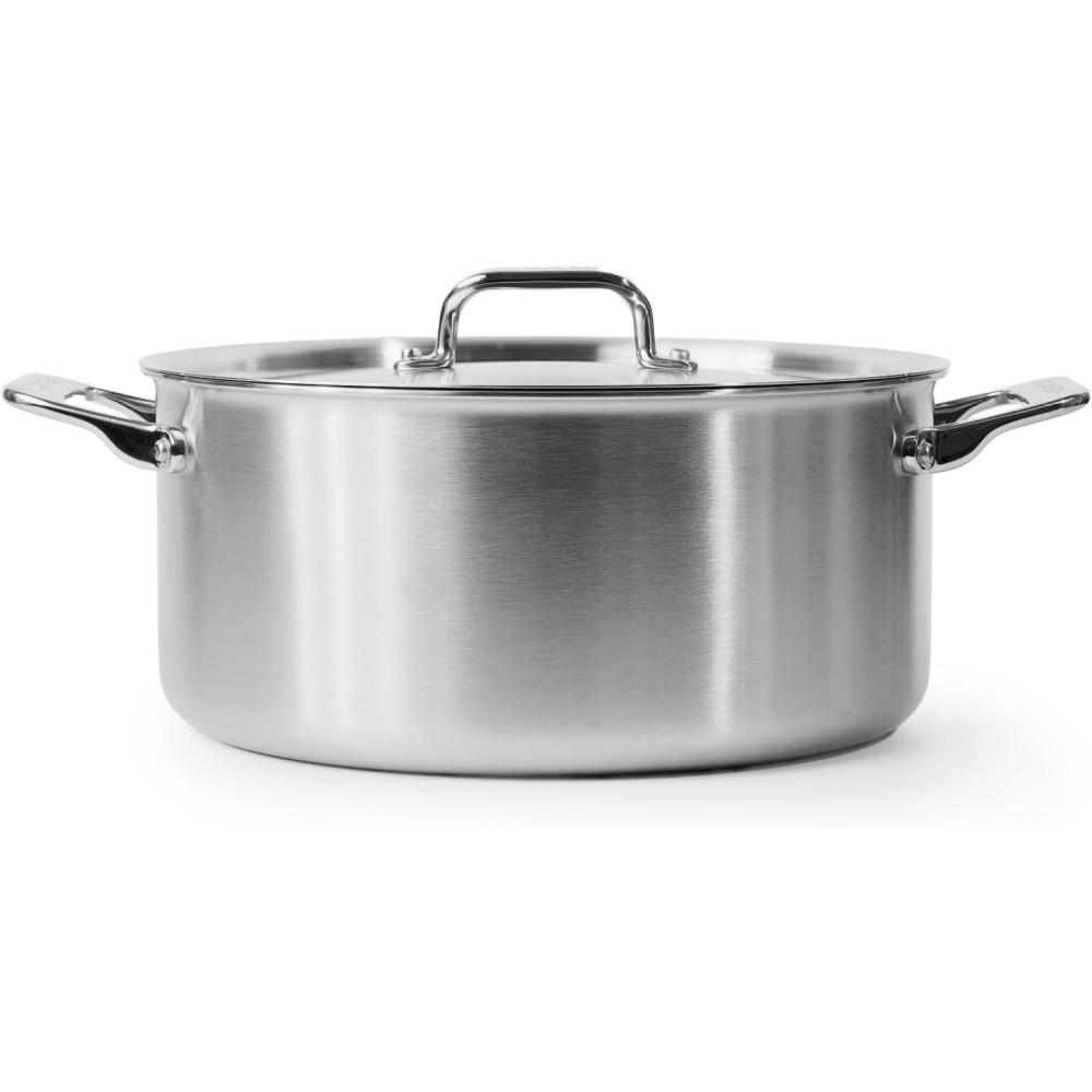 imageMisen 5Ply Stainless Steel Stockpot  Large Cooking Pot for Boiling Simmering ampamp Stewing  Consistent Even Heating  Durable Dishwasher Safe  OvenSafe to 800F Induction Ready  8 QT675 Quarts