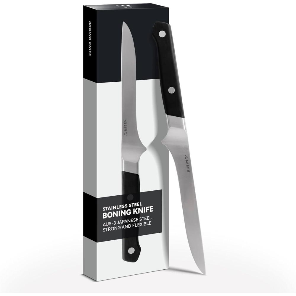 imageMisen 6quot Stainless Steel Boning Knife  Precision Blade for Trimming Deboning ampamp Butchering  HighCarbon Steel for RazorSharp Edge  Ergonomic Handle for Control  BlueBlack