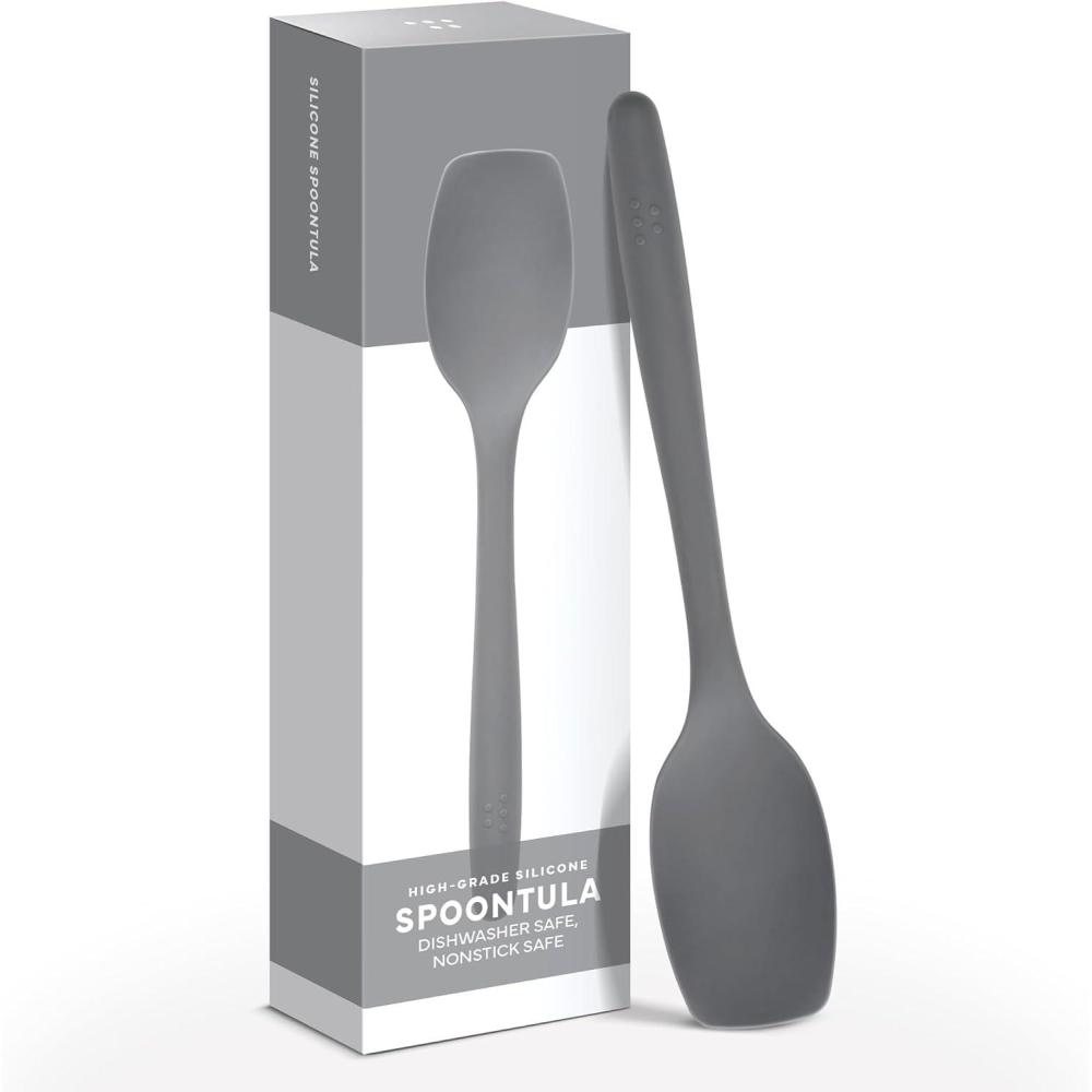 imageMisen Spoontula  Dishwasher Safe Heat resistance Nonstick Safe  ProfessionalGrade Versatile Kitchen Tool for Stirring Spponging Folding and Flipping  4 Tools in One  Built to Last  BlackGray