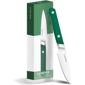 Misen 3.5″ Paring Knife – Precision Kitchen Knife – High-Carbon Stainless Steel Blade – Ergonomic Handle for Peeling, Trimming, and Slicing – Lightweight, Versatile Tool for All Culinary Tasks – Green(Green)