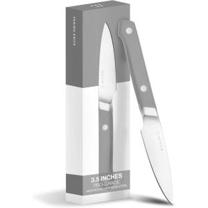 Misen 3.5″ Paring Knife – Precision Kitchen Knife – High-Carbon Stainless Steel Blade – Ergonomic Handle for Peeling, Trimming, and Slicing – Lightweight, Versatile Tool for All Culinary Tasks – Green(Gray)