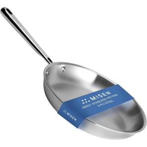 Misen 5-Ply Stainless Steel 12″ Frying Pan – Professional Cookware for Induction, Gas and Electric – Dishwasher Safe, Oven Safe to 800°F – Durable, Versatile, Even Heating(8 Inch)