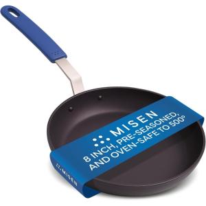 Misen 8 Inch Pre-Seasoned Carbon Steel Fry Pan – Lightweight, Even Heating, Heat Retention – Oven Safe to 500°F – Ideal for Searing, Sautéing, and Frying – Versatile Durable, Easy to Clean(8 Inch)