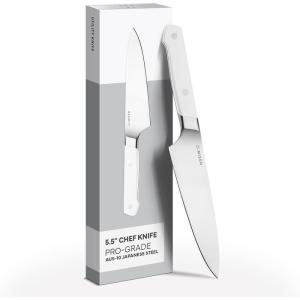 Misen 8″ Chef Knife – High Carbon Japanese AUS-10 Stainless Steel – Hybrid German & Japanese Blade – Precision Kitchen Knife for Professionals & Home Cooks – Ultimate Cutting Performance – Blue(White)