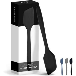 Misen Nonstick-Safe Silicone Spatula – Dishwasher Safe, Heat Resistant – Versatile Professional-Grade Kitchen Tool for Pancakes, Eggs, and Baking – Strong, Flexible, Durable Rubber Utensil – Gray(Black)