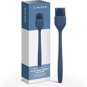 Misen Silicone Basting Brush – Dishwasher Safe, Heat-Resistant Pastry Brush – Ideal for Grilling, Baking, and Applying Sauces and Oils – High-Grade Silicone Coating – 12.4″ Blue