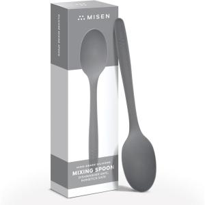 Misen Silicone Mixing Spoon – Professional-Grade, Dishwasher Safe – No Scratch Nonstick-Safe Kitchen Tool for Stirring, Scraping, and Serving – Stong, Durable, Heat Resistant – Gray(Gray)