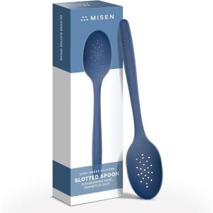 Misen Silicone Mixing Spoon – Professional-Grade, Dishwasher Safe – No Scratch Nonstick-Safe Kitchen Tool for Stirring, Scraping, and Serving – Stong, Durable, Heat Resistant – Blue(Blue)