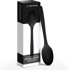 Misen Silicone Mixing Spoon – Professional-Grade, Dishwasher Safe – No Scratch Nonstick-Safe Kitchen Tool for Stirring, Scraping, and Serving – Stong, Durable, Heat Resistant – Gray(Black)