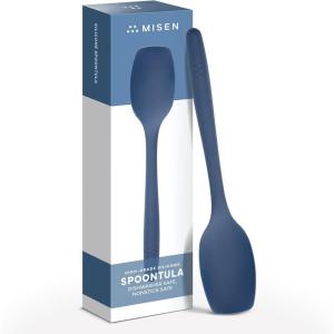 Misen Spoontula – Dishwasher Safe, Heat resistance, Nonstick Safe – Professional-Grade Versatile Kitchen Tool for Stirring, Spponging, Folding and Flipping – 4 Tools in One – Built to Last – Black(Blue)
