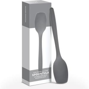 Misen Spoontula – Dishwasher Safe, Heat resistance, Nonstick Safe – Professional-Grade Versatile Kitchen Tool for Stirring, Spponging, Folding and Flipping – 4 Tools in One – Built to Last – Black(Gray)