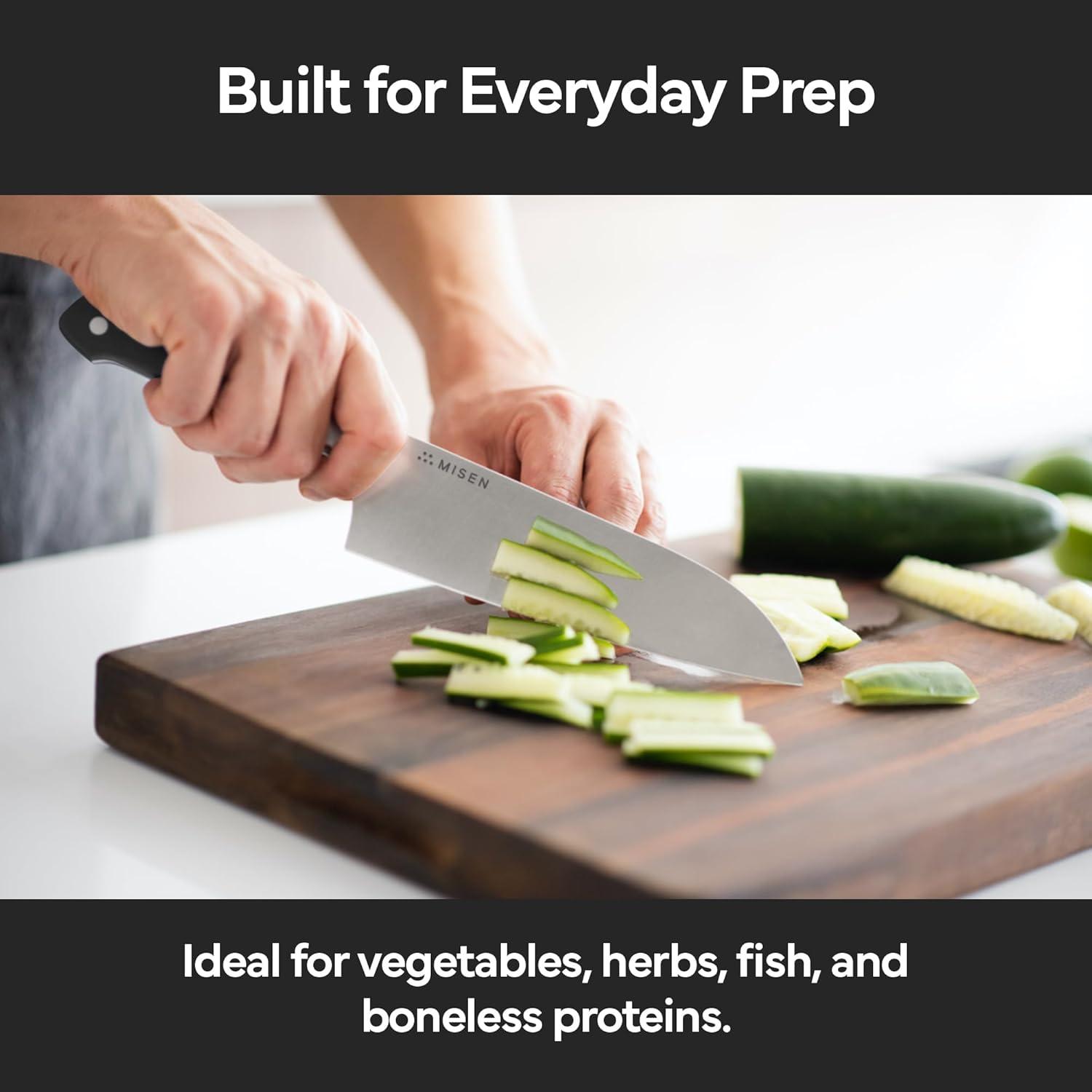 imageMisen 75 Santoku Knife High Carbon Stainless Steel Classic Japanese Chef Knife Design for Cutting Slicing and Chopping Razor Sharp Japanese Style Kitchen Knife GreenBlack