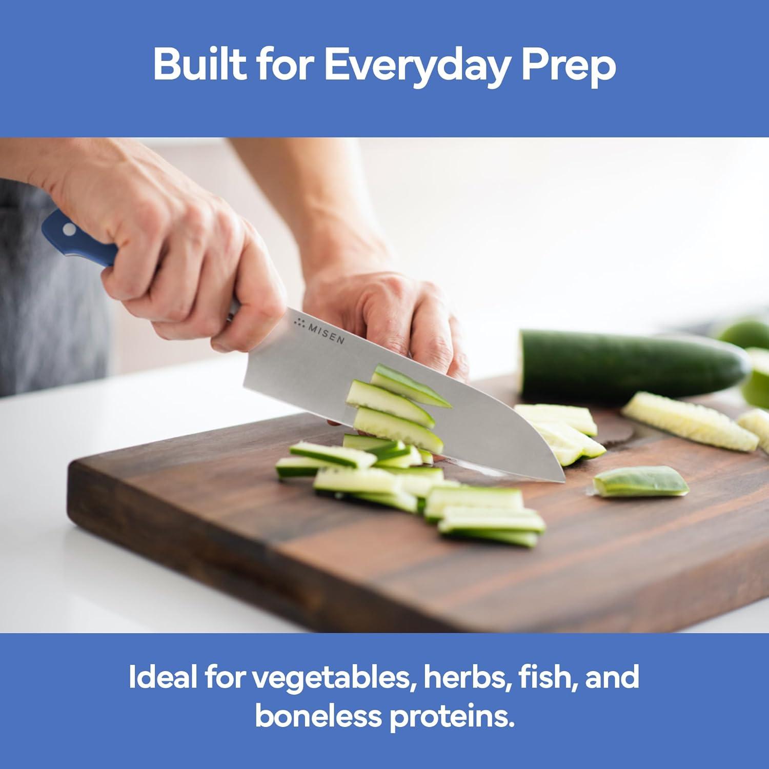 imageMisen 75 Santoku Knife High Carbon Stainless Steel Classic Japanese Chef Knife Design for Cutting Slicing and Chopping Razor Sharp Japanese Style Kitchen Knife GreenBlue