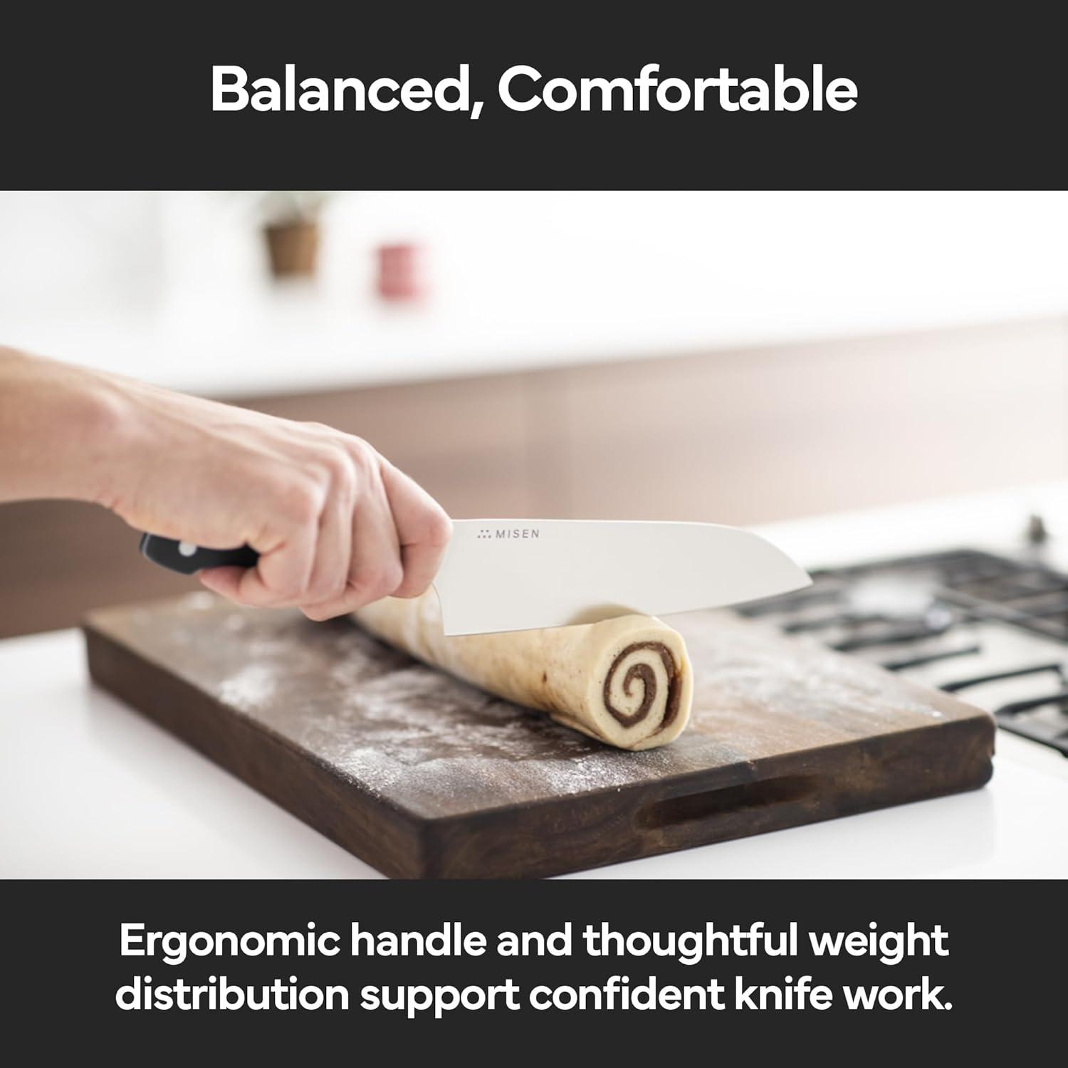 imageMisen 75 Santoku Knife High Carbon Stainless Steel Classic Japanese Chef Knife Design for Cutting Slicing and Chopping Razor Sharp Japanese Style Kitchen Knife GreenBlack