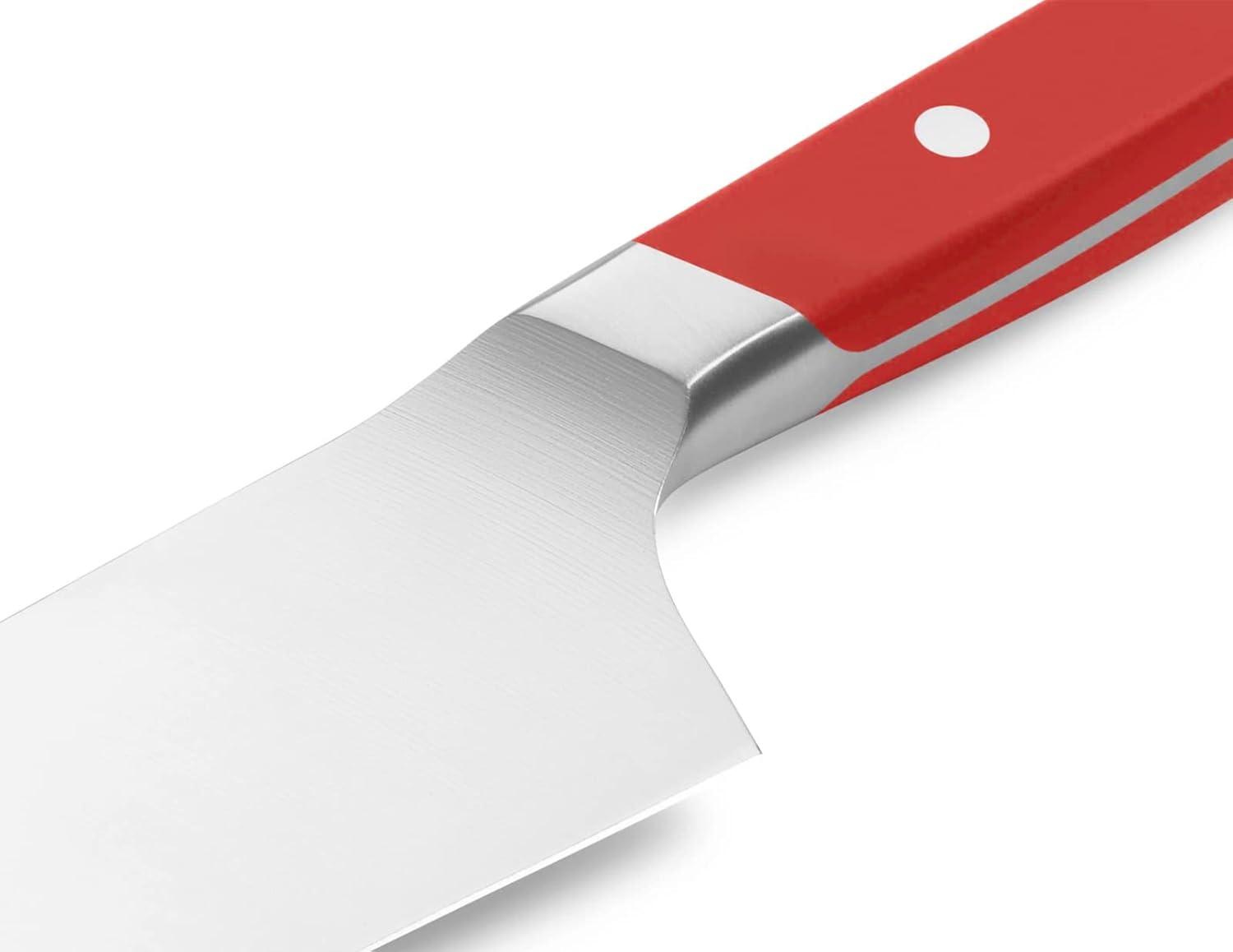 imageMisen 75 Santoku Knife High Carbon Stainless Steel Classic Japanese Chef Knife Design for Cutting Slicing and Chopping Razor Sharp Japanese Style Kitchen Knife GreenRed