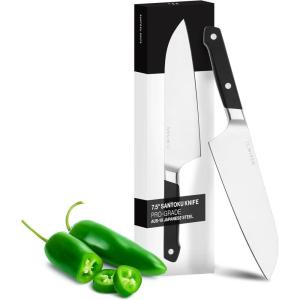 Misen 7.5″ Santoku Knife – High Carbon Stainless Steel – Classic Japanese Chef Knife Design for Cutting, Slicing, and Chopping – Razor Sharp Japanese Style Kitchen Knife – Green(Black)